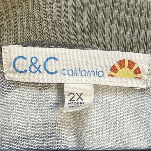 C&C California Pullover Sweater Women Size 2X Camouflage Crew Neck Stretch - Picture 9 of 14